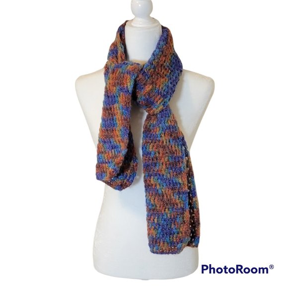 Handmade Crocheted Boho Long Winter Scarf - New - Picture 2 of 6